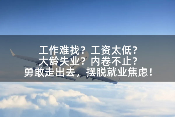 工作难找?工资太低?大龄失业?内卷不止?走出去摆脱就业焦虑!